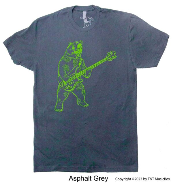 Bear Playing Bass on an asphalt T-shirt