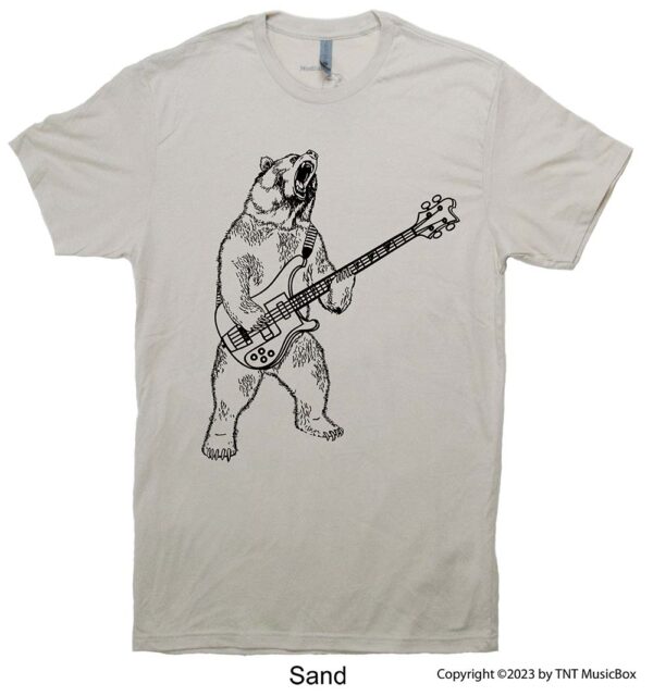 Bear Playing Bass on a Sand T-shirt
