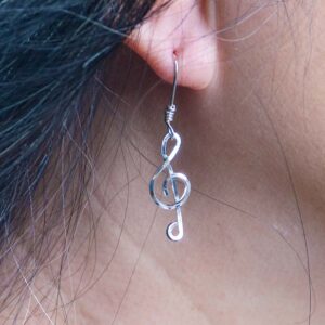 Sterling Silver treble clef earrings