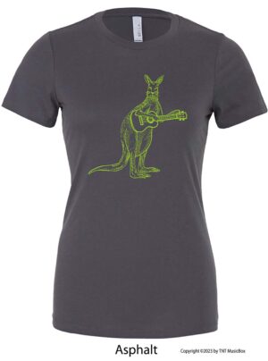 Kangaroo Playing Ukulele on an asphalt shirt