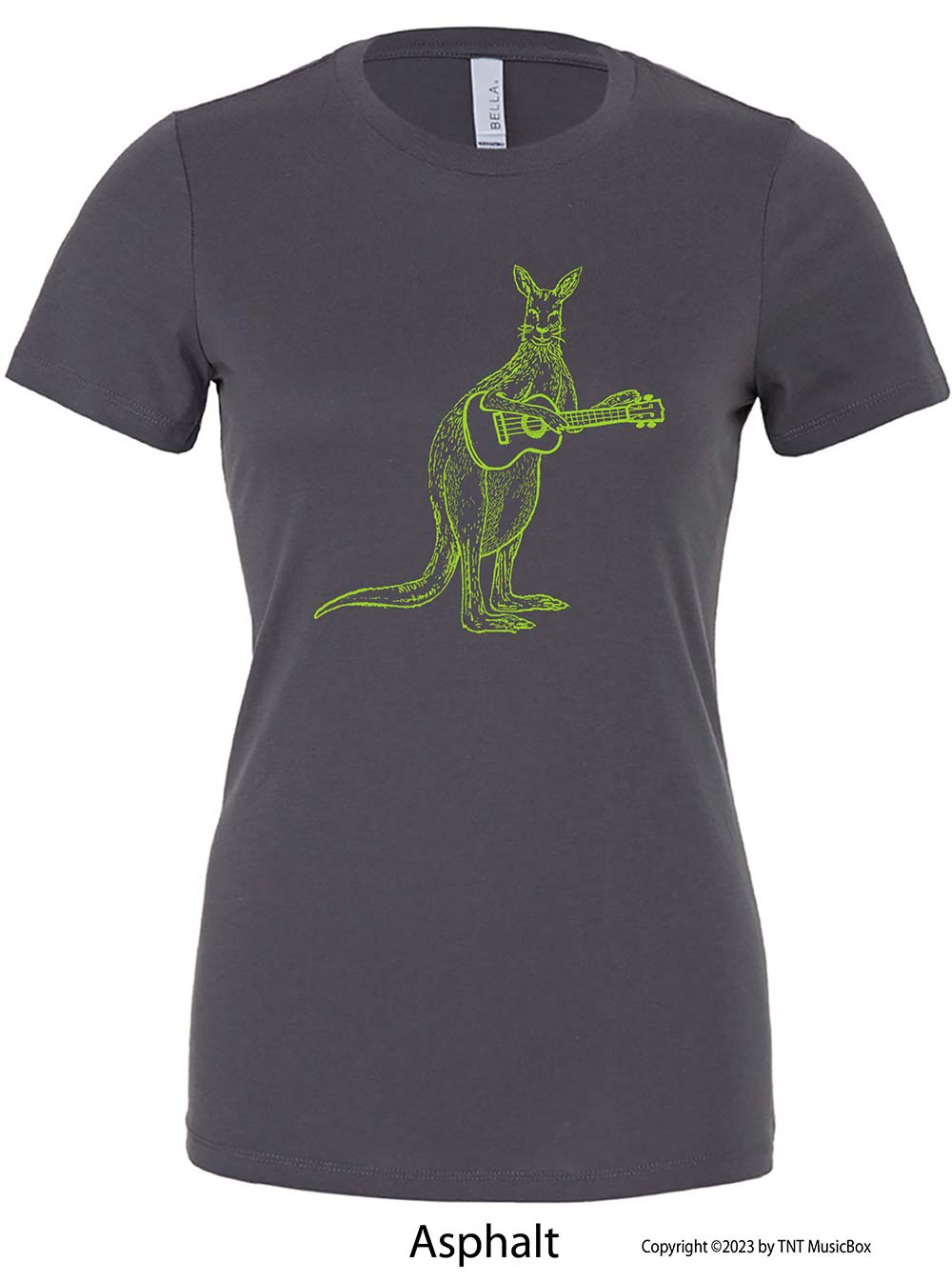 Kangaroo Playing Ukulele on an asphalt shirt