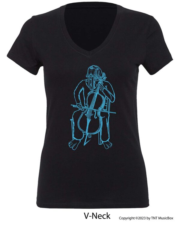 Walrus playing cello on V-Neck Tee