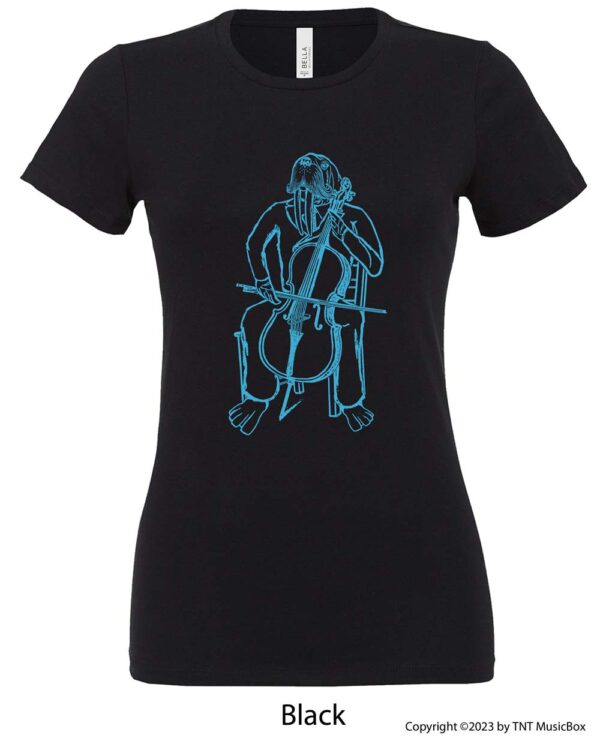 Walrus playing cello on Black Tee