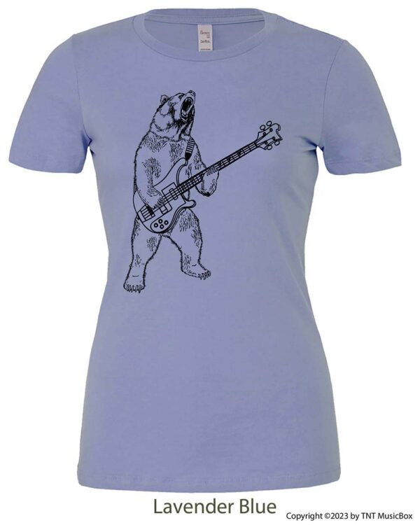 Bear Playing Bass on Ladies Relaxed Fit Tee