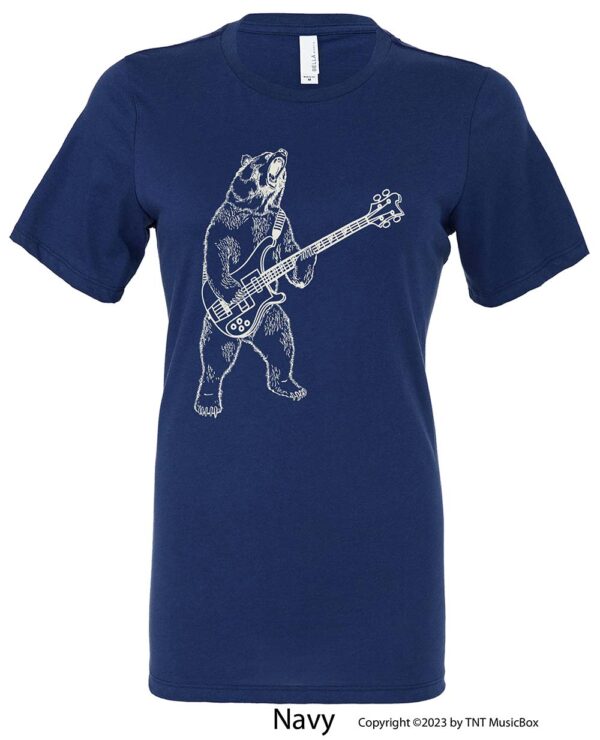 Bear Playing Bass on Ladies Relaxed Fit Tee