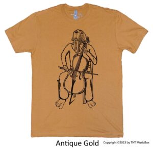 Walrus playing cello on Antique Gold Tee