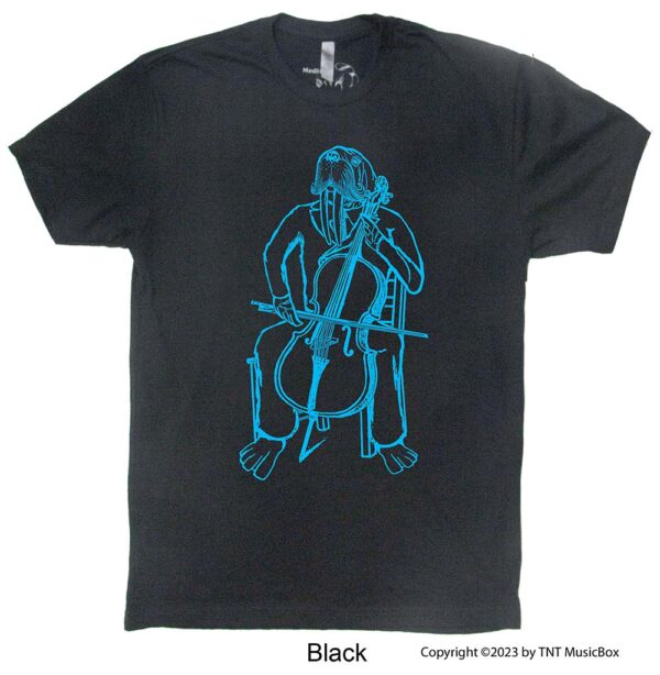 Walrus playing cello on Black Tee