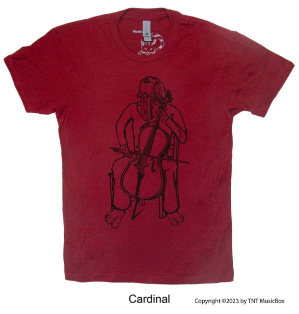 Walrus playing cello on Cardinal Tee