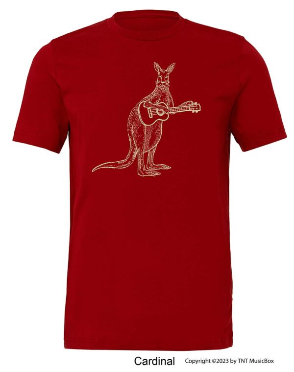 Kangaroo Playing Ukulele on a Cardinal shirt