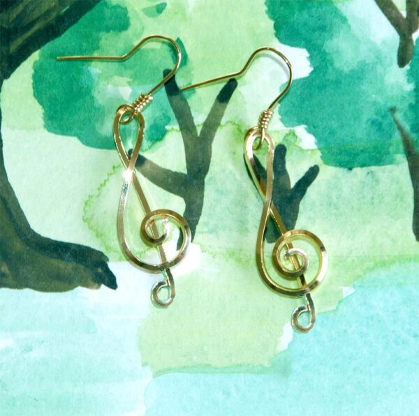 20/14 Gold Filled treble clef earrings