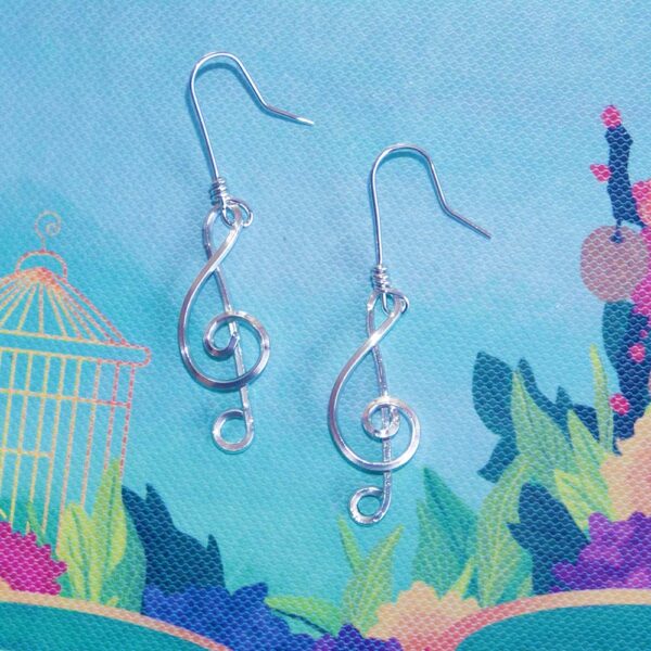 Sterling Silver treble clef earrings