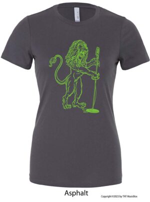 Lion Singing on an Asphalt Grey T-shirt.