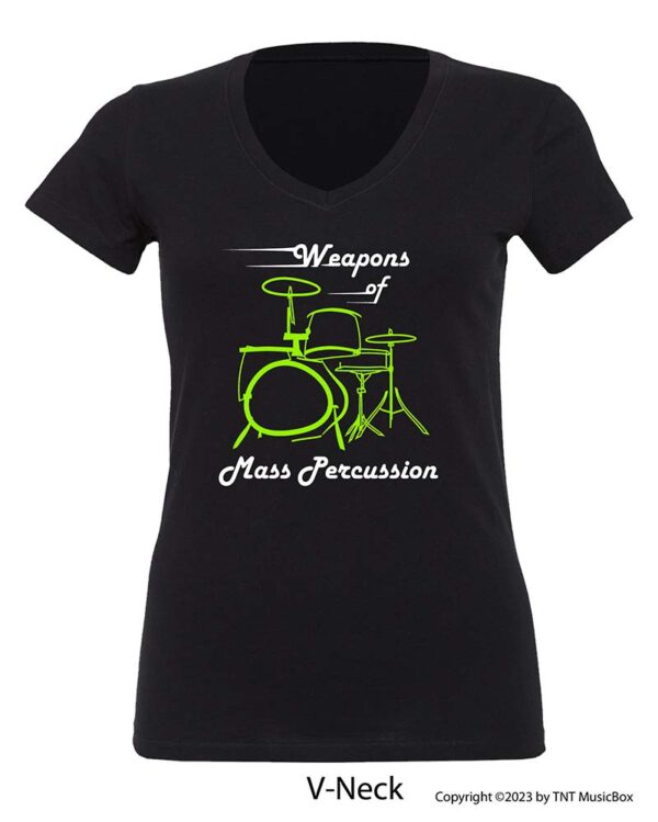 Weapons of Mass Percussion on a Raglan 3/4 Sleeve T-Shirt