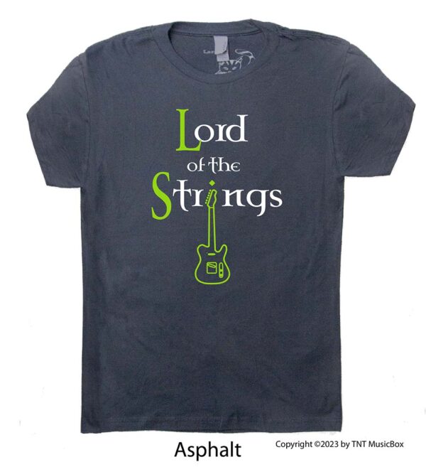 Lord of The Strings (Guitar) on an Asphalt T-shirt