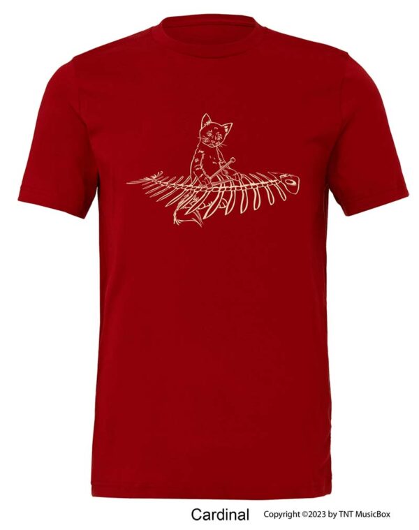 Cat Playing Marimba on a Cardinal T-Shirt.