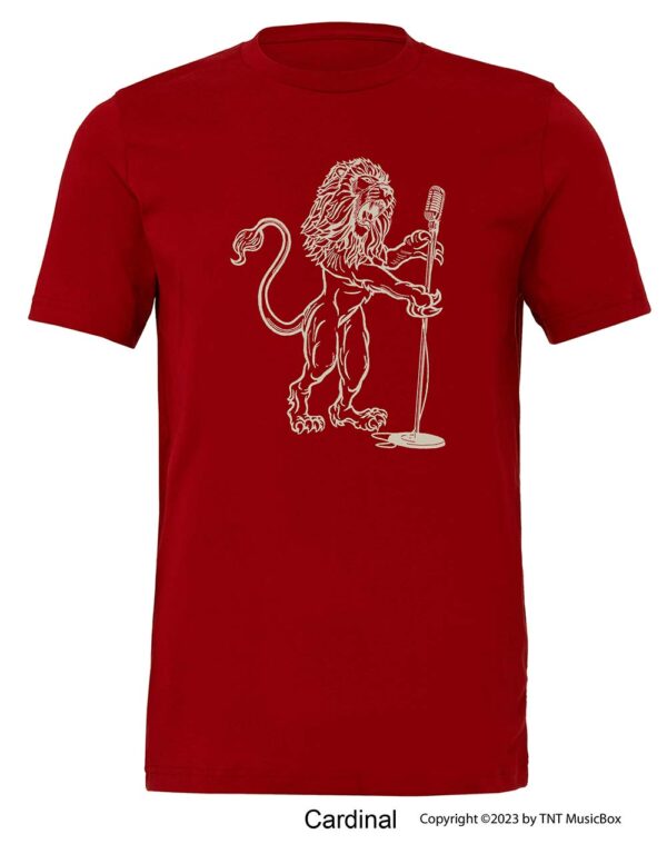Lion Singing on a Cardinal T-shirt