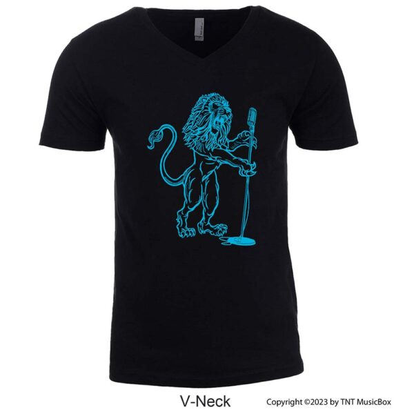 Lion Singing on a V-Neck T-shirt