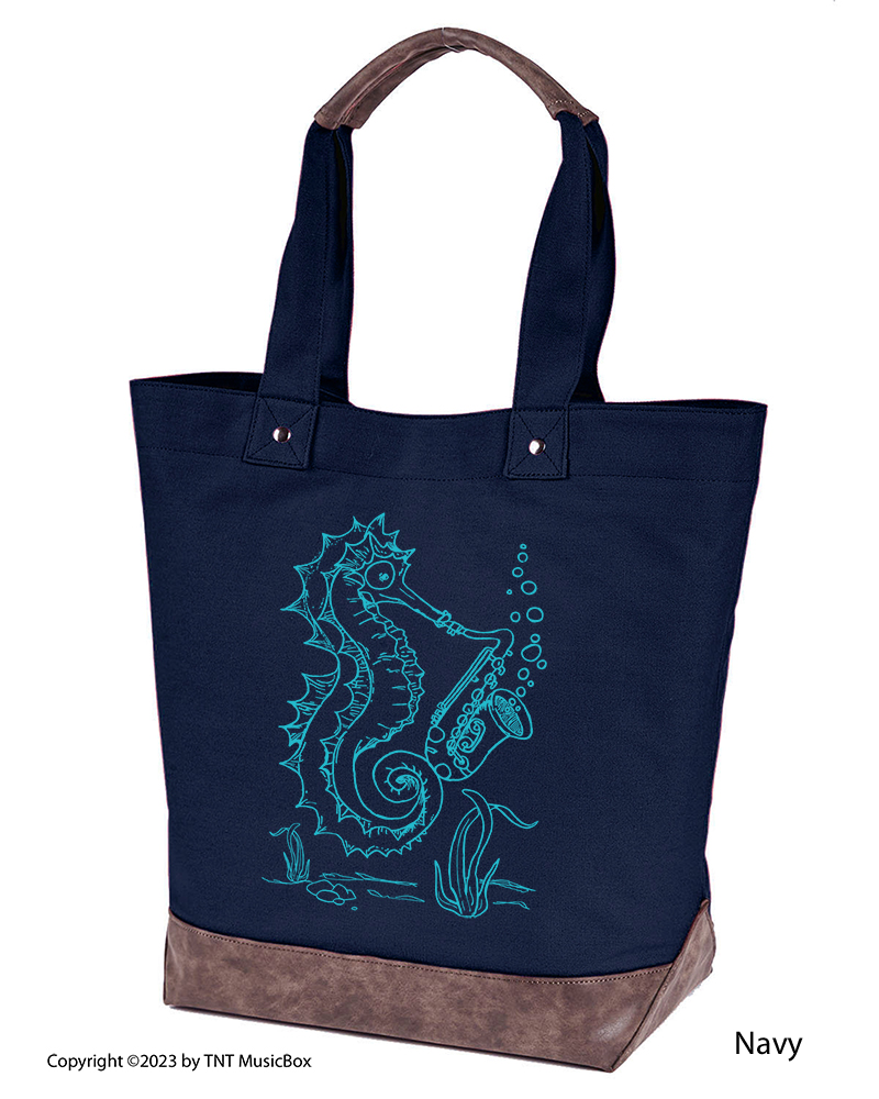 Seahorse Playing Saxophone Musician's Tote – tntmusicbox