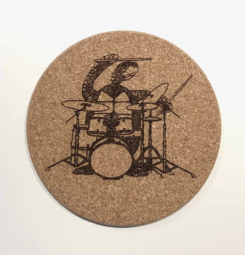 Animals Playing Musical Instruments Laser Engraved Cork Coasters